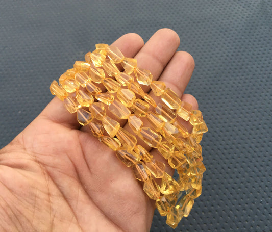 AAA Quality 1 Strand Natural Citrine Nugget Shape Size 7x8-9x12 MM Citrine Gemstone Making Jewelry 13"Long Faceted citrine Nuggets Beads