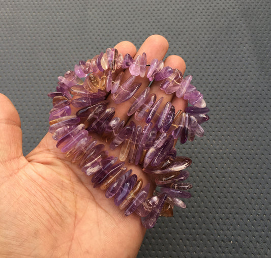 16"Long Genuine Quality Stone Mixture Beads Natural Ametrine Gemstone Smooth Nuggets Beads Size 8x15-20x31 MM Smooth Ametrine Nuggets Beads