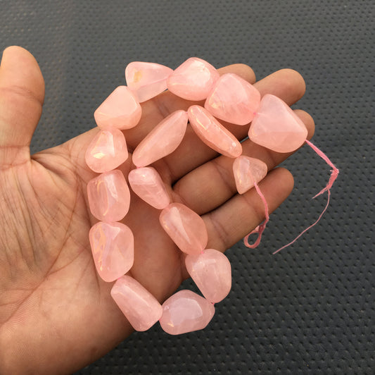 Fantastic Quality Natural Rose Quartz Gemstone 16 Piece Smooth Nuggets Beads Pink quartz size 15x15-16x31 MM Rose Quartz Making Jewelry