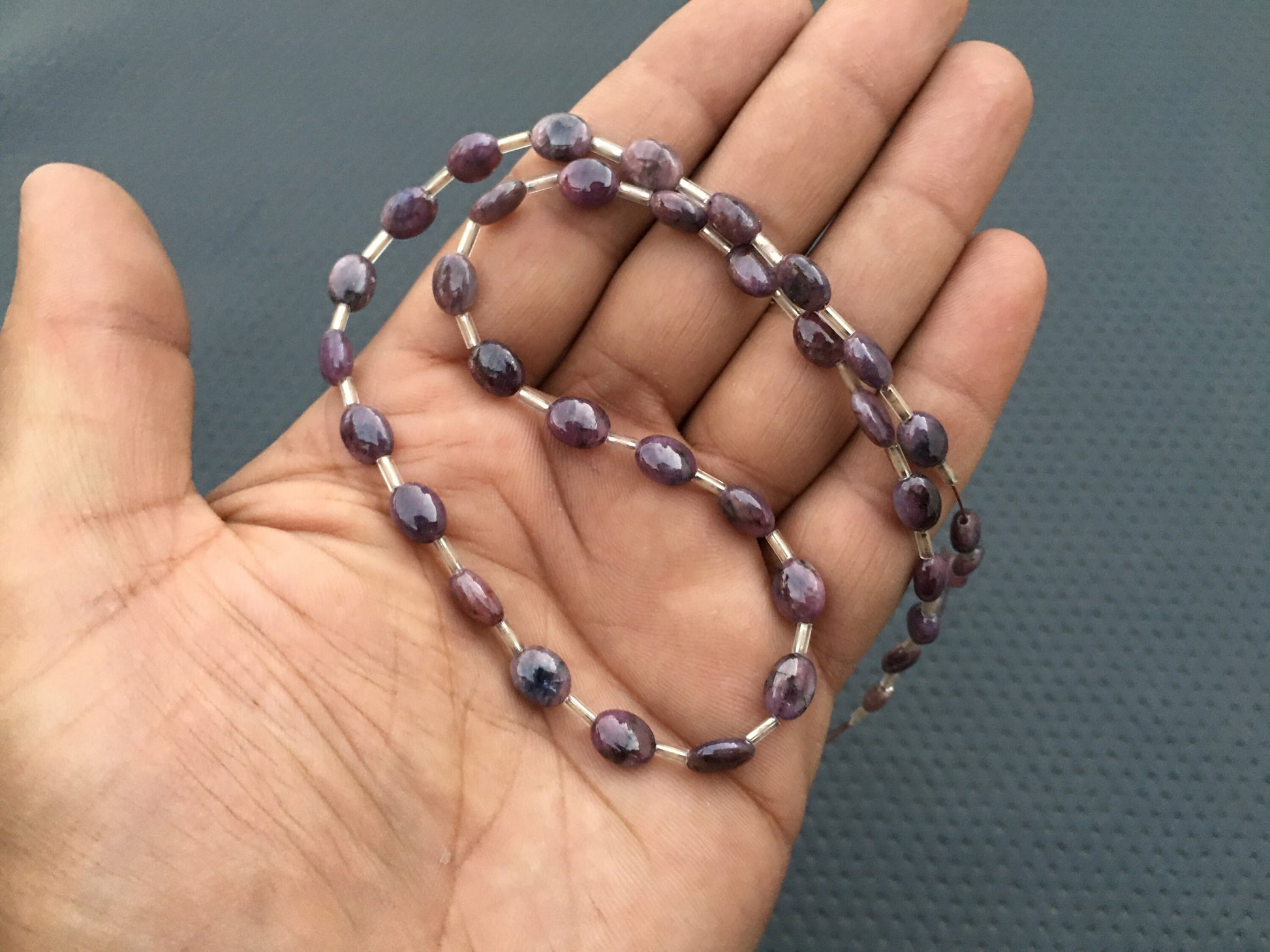 37 Pieces Wholesale Reasonable Price 1 strand Natural Sapphire Gemstone Smooth Oval Shape Briolette Beads Oval Beads Size 7-9 MM Wholesale