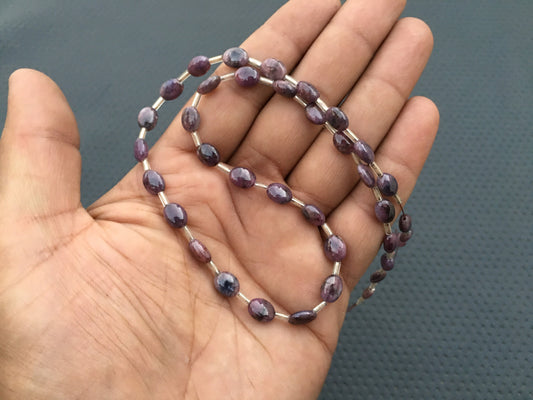 37 Pieces Wholesale Reasonable Price 1 strand Natural Sapphire Gemstone Smooth Oval Shape Briolette Beads Oval Beads Size 7-9 MM Wholesale