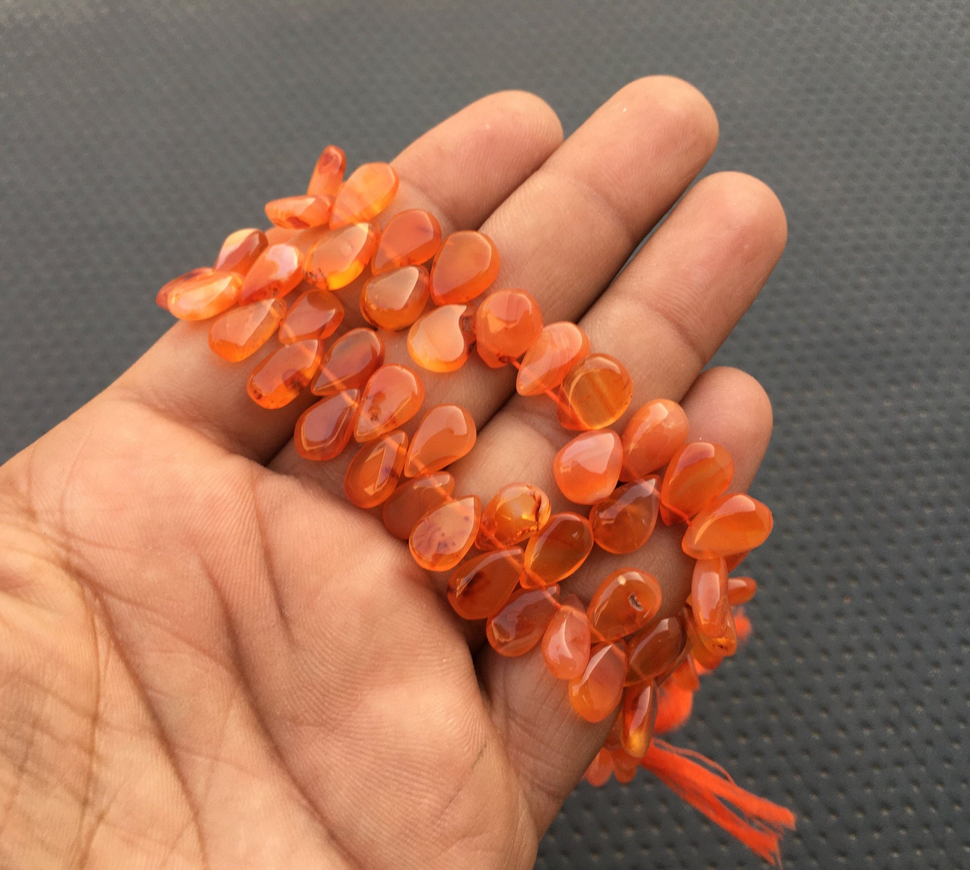 Simply Stunning Gemstone 1 Strand Smooth Pear Beads 40 Piece Natural Carnelian Gemstone Briolette Beads Size 6x10-8x12 MM Genuine Pear Beads